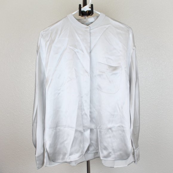 NWT VINCE Front Button Silk Blouse– Elegant & Minimalist Wardrobe Staple - Picture 2 of 7
